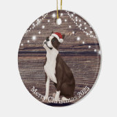 Décoration En Céramique Santa Hat Boston Terrier Noël (Gauche)