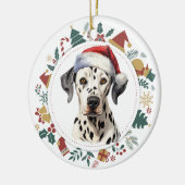 Décoration En Céramique Santa Hat Chien Dalmatien Noël Images Couronne (Gauche)
