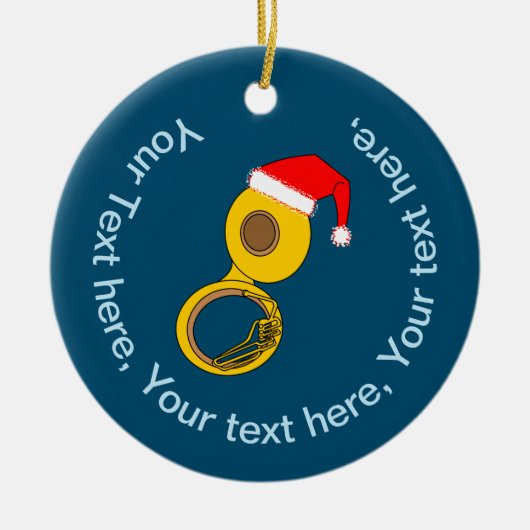Décoration En Céramique Santa Hat Tuba (Devant)