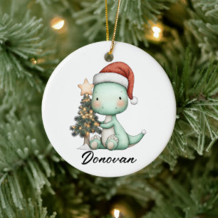 Décoration En Céramique Santa Saurus célèbre Noël