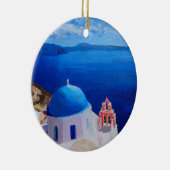 Décoration En Céramique Santorini, Grèce - vue d'Oia (Droite)