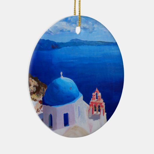 Décoration En Céramique Santorini, Grèce - vue d'Oia (Droite)
