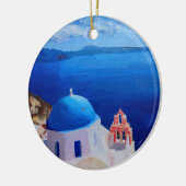 Décoration En Céramique Santorini, Grèce - vue d'Oia (Gauche)