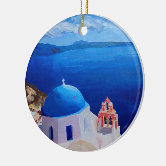 Décoration En Céramique Santorini, Grèce - vue d'Oia (Gauche)