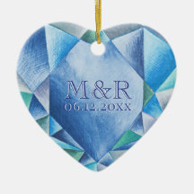 Sapphire Aquarelle Coeur 45e Anniversaire Mariage