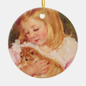 Décoration En Céramique Sara tient un chat | Mary Cassatt (Devant)