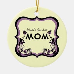 Décoration En Céramique Sassy Floral World's Greatest Mom Ornament