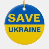 Décoration En Céramique Sauvez le drapeau ukrainien (Dos)