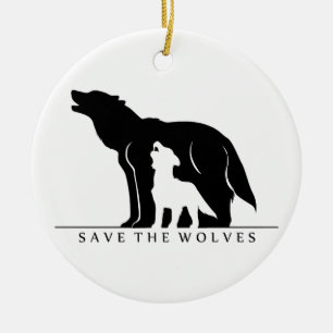 Décoration En Céramique Sauvez les loups (ver blanc).