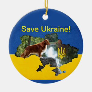 Décoration En Céramique Sauvez l'ornement de l'Ukraine pour les poussettes