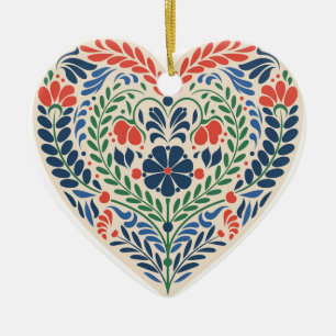 Décoration En Céramique Scandi Heart - Swedish Folk