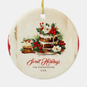 Décoration En Céramique Scandi Hiver Foliage Aquarelle Joyeux Noël (Dos)