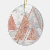 Décoration En Céramique scandinave chic rose or géométrique marbre blanc (Gauche)