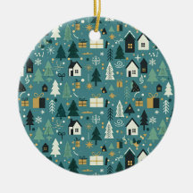 Scandinavian Merry Christmas Tree Winter Snow