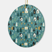 Décoration En Céramique Scandinavian Merry Christmas Tree Winter Snow (Gauche)