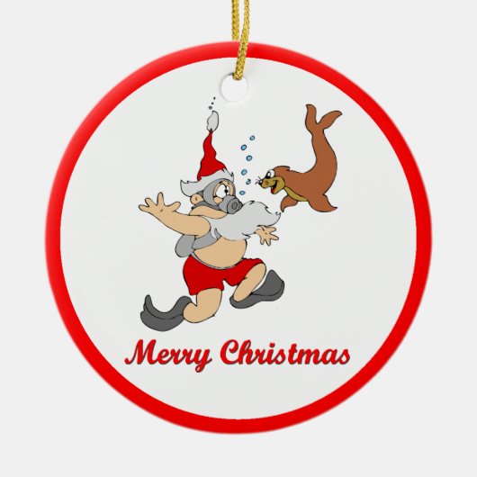 Décoration En Céramique Scaphandre Père Noël (Devant)