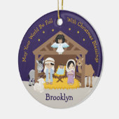 Décoration En Céramique Scène asiatique de la Nativité (Gauche)