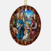 Décoration En Céramique Scène de la Nativité de Noël en verre (Droite)