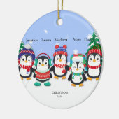 Décoration En Céramique Scène de neige personnalisée 5 pingouins (Gauche)