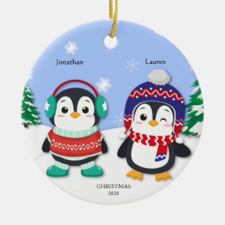 Décoration En Céramique Scène de neige personnalisée pour garçon et fille