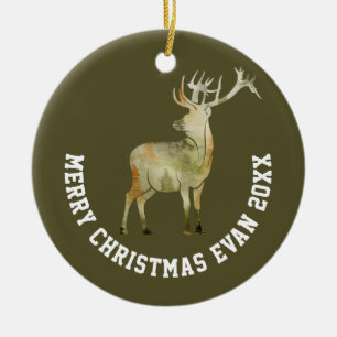 Décoration En Céramique Scène de Noël hivernale personnalisée avec art de