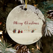 Scène de Noël victorienne vintage