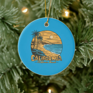 Décoration En Céramique Scène de plage californienne au coucher du soleil