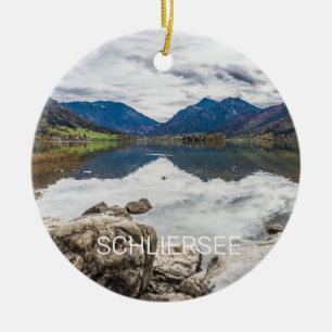 Décoration En Céramique Schliersee Bavière Lac Allemagne Panorama Souvenir