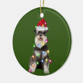Décoration En Céramique Schnauzer avec les cafés de Noël Santa Hat (Gauche)