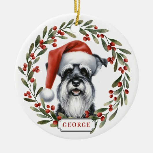 Décoration En Céramique Schnauzer Dog Ceramic Circle Ornament (Devant)