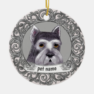 Décoration En Céramique Schnauzer Dog Love Memory ornament