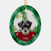 Décoration En Céramique Schnauzer personnalisé Premier Noël (Droite)
