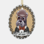 Décoration En Céramique Schnauzer portant des lunettes (Droite)