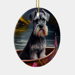 Décoration En Céramique Schnauzer sur une pédale : une aventure Pittoresqu