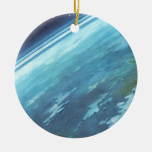 Décoration En Céramique Science-fiction vintage, Terre de nuit avec étoile