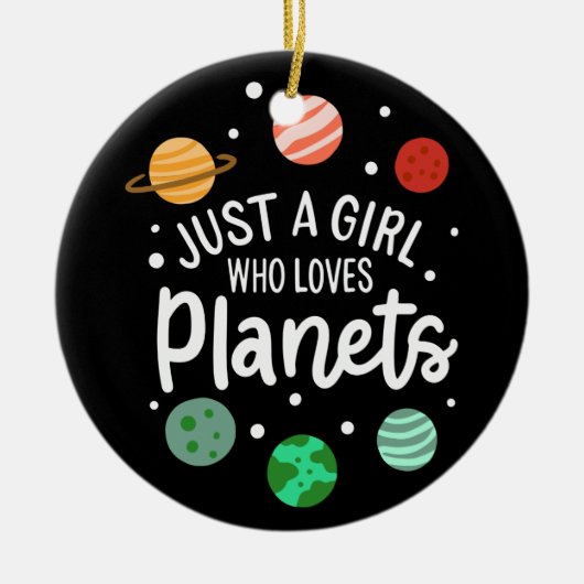 Décoration En Céramique Science Nerd fille spatiale qui aime les planètes (Devant)