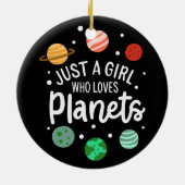 Décoration En Céramique Science Nerd fille spatiale qui aime les planètes (Dos)