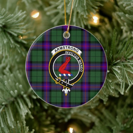 Décoration En Céramique Scottish Clan Armstrong Modern Tartan and Crest (Arbre)