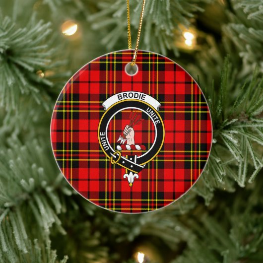 Décoration En Céramique Scottish Clan Brodie Modern Tartan and Crest (Arbre)