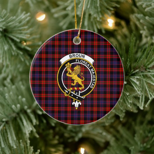 Décoration En Céramique Scottish Clan Broun Modern Tartan and Crest (Arbre)