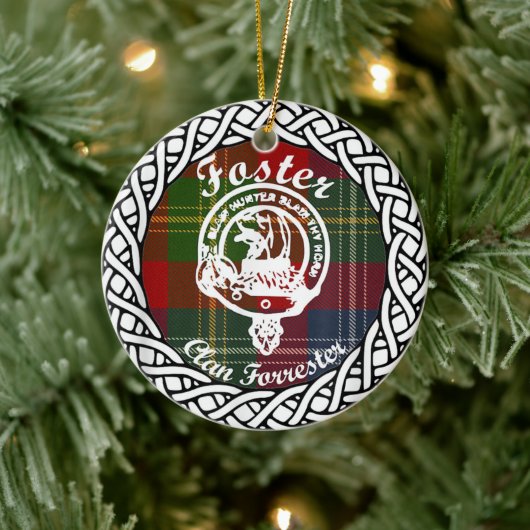 Décoration En Céramique Scottish Clan Foster Tartan and Crest (Arbre)