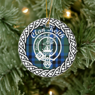 Décoration En Céramique Scottish Clan Keith Tartan and Crest