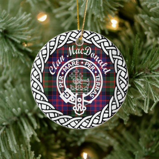 Décoration En Céramique Scottish Clan MacDonald Tartan and Crest (Arbre)