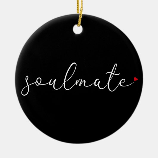 Décoration En Céramique Script Love Coeur Soulmate Définition (Devant)