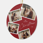 Décoration En Céramique Script moderne 4 Photo Collage Rouge Noël (Gauche)