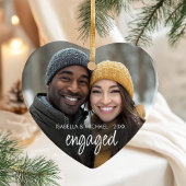 Décoration En Céramique Script moderne Engagé Couple Photo Coeur de vacanc