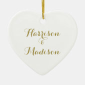 Décoration En Céramique Script or personnalisé Couple Nom Mariage (Devant)