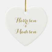 Décoration En Céramique Script or personnalisé Couple Nom Mariage (Dos)