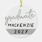 Décoration En Céramique Script Silver Gradué | Faux Metallic tendance (Devant)
