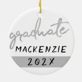 Décoration En Céramique Script Silver Gradué | Faux Metallic tendance (Dos)